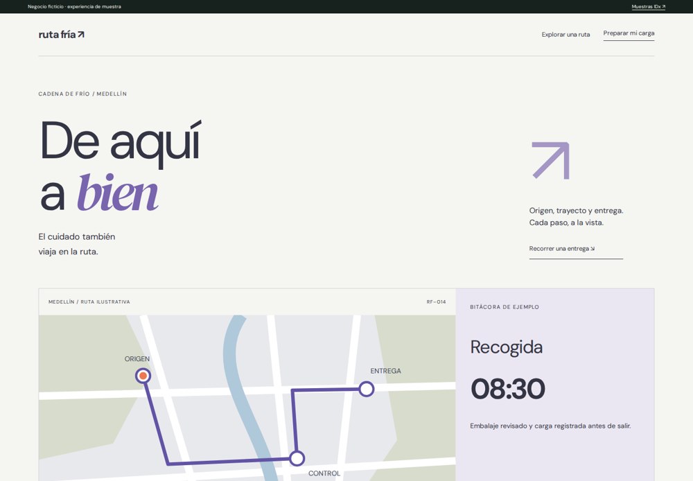 Portada del sitio ficticio Ruta Fría Medellín